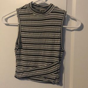 Back and white striped crop top